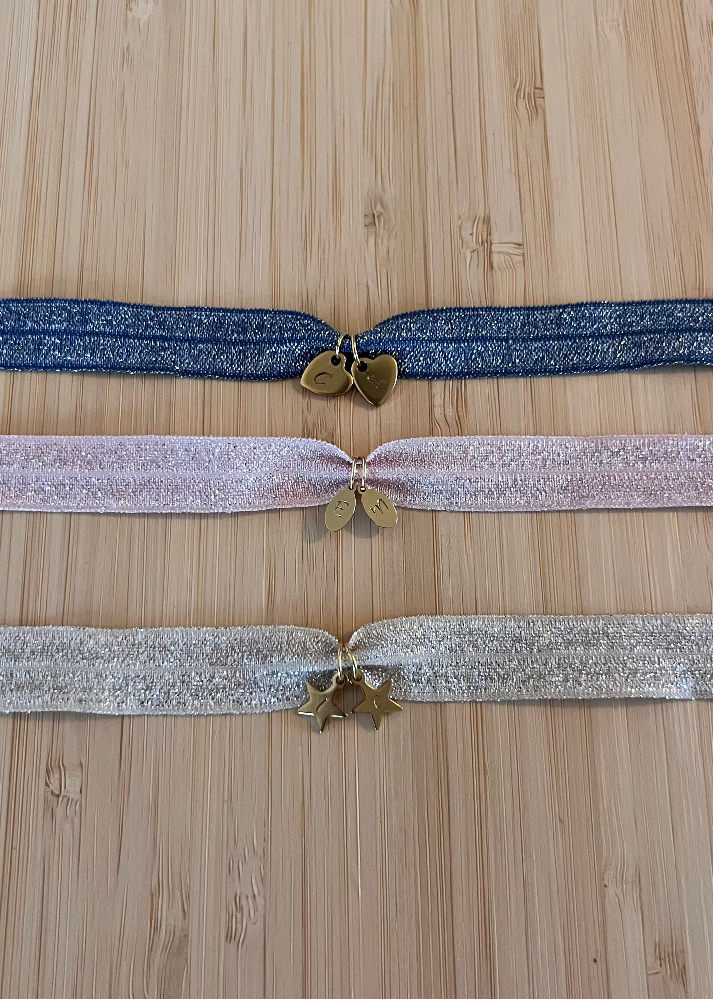Bracelet tissu initiales
