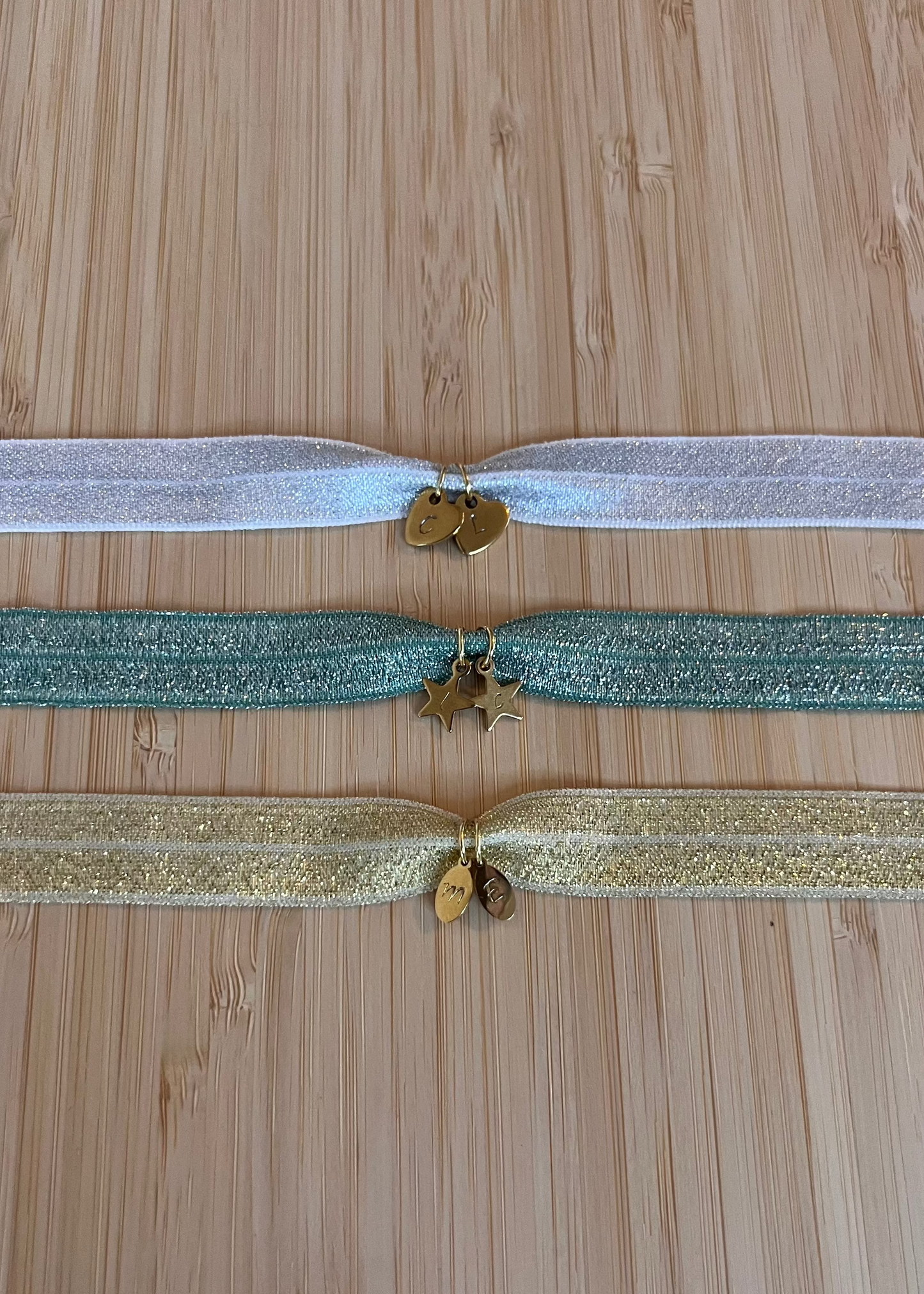 Bracelet tissu initiales