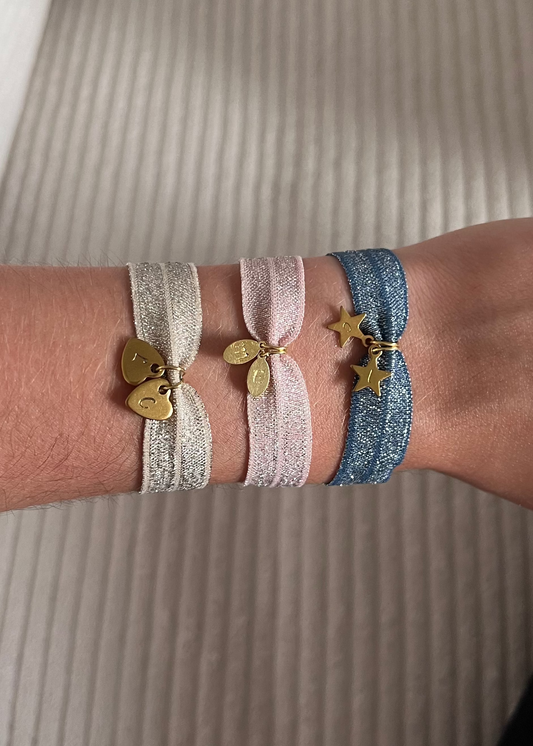 Bracelet tissu initiales